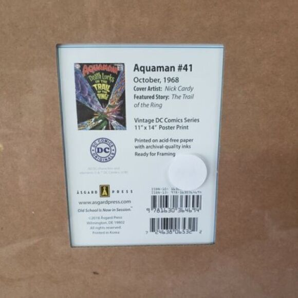 Aqua man #41 1968 Vintage DC COMICS Series 11"X14" Poster Print - Picture 2 of 2